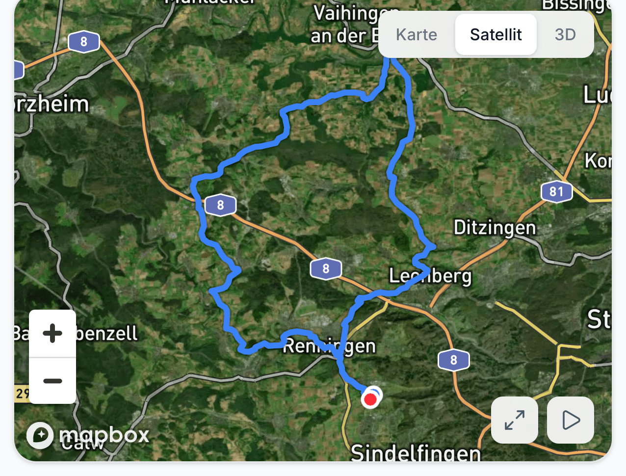 Strecke Stuttgart